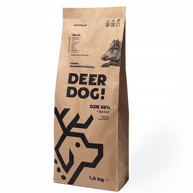 DeerDog Dzik Batat – krmivo 1,5 kg Pro malého a středního psa