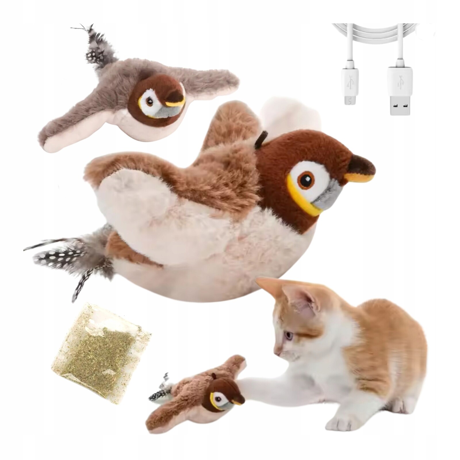 Interaktivní hračka pro kočku Wesolypupil Zabawka dla kota Interaktywna latający