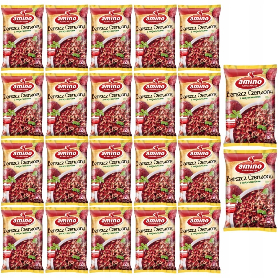 Amino Instantní polévka boršč červený s majoránkou 66 g x 22 kusů