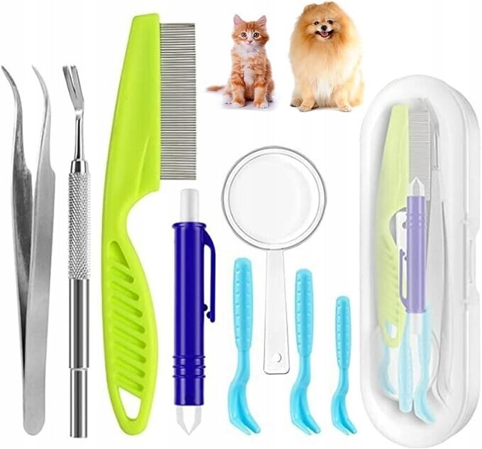 Sada kleští na klíšťata 9 v 1, sada pro odstraňování klíšťat pro psy a kočky