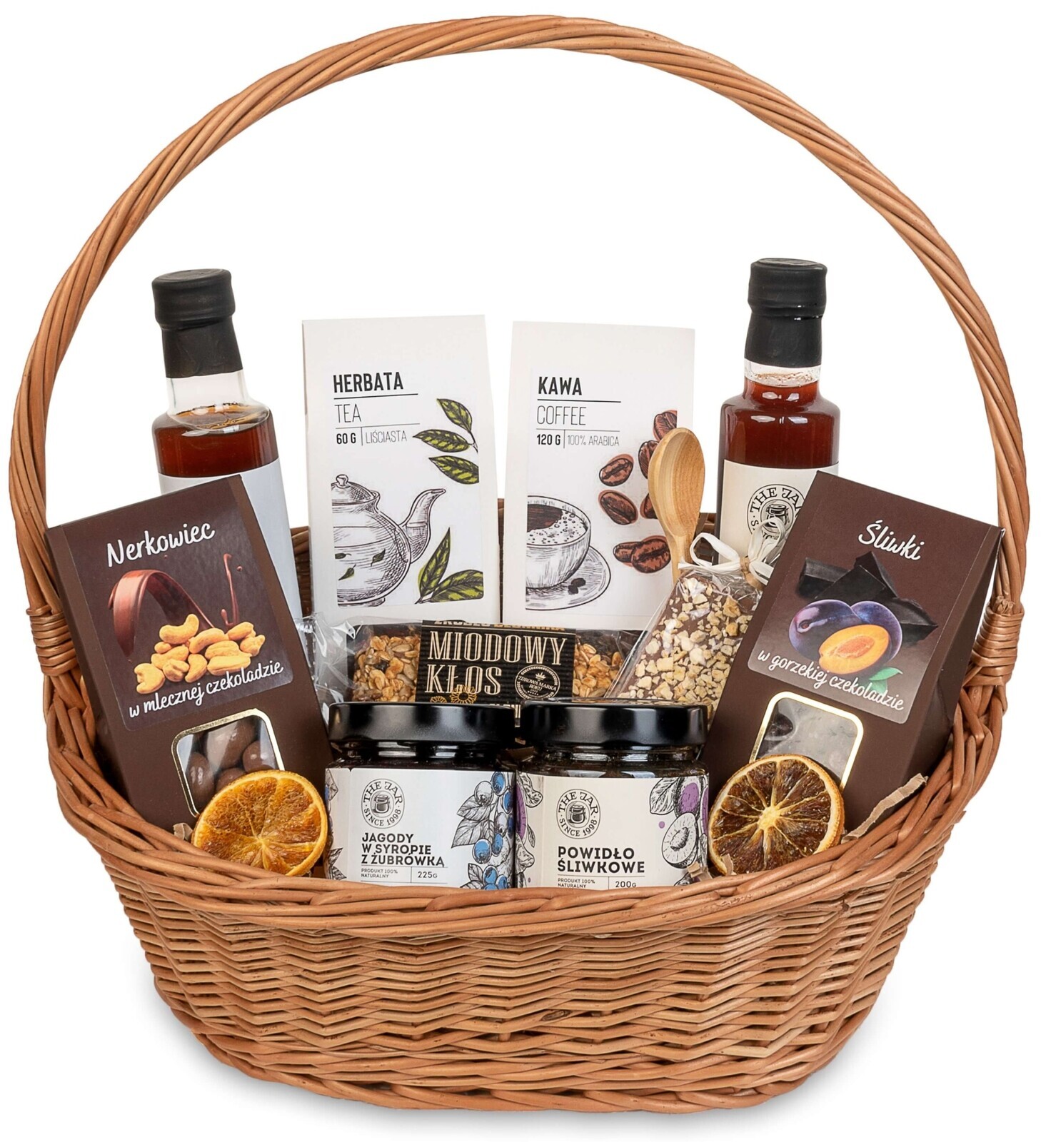 Dárkový Koš Proutěný Set Čaj Sirupy Dárek K Narozeninám Svatba