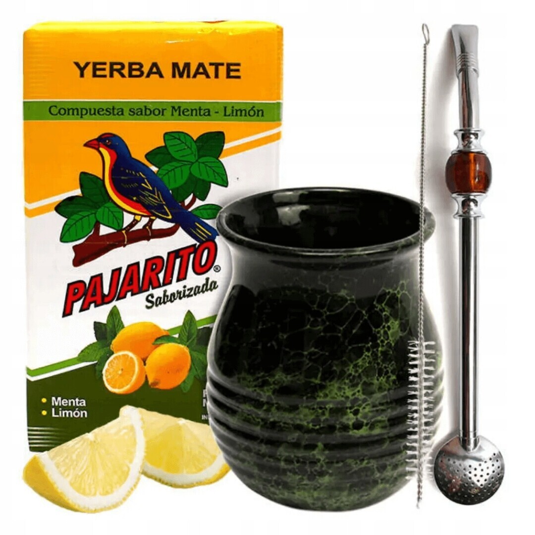 Startovací Sada pro Yerba Mate Pajarito Menta Limon Tykwa Matero Bombilla