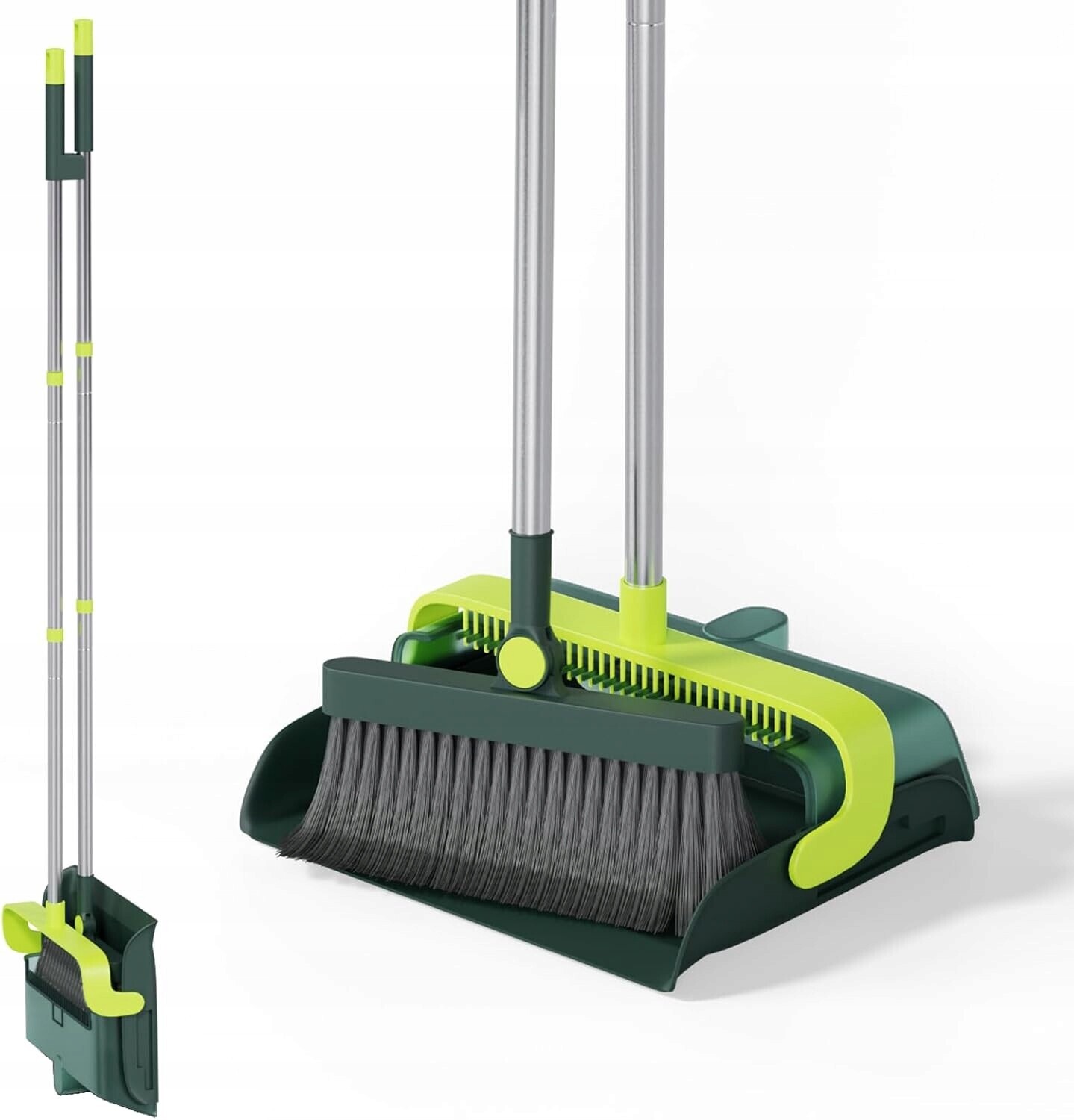 Metla s lopatkou Zametací stroj Smetáček Skládací Zelená