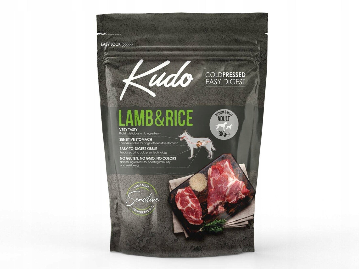 Krmivo Kudo Cold Pressed Jehněčí&Rýže Medium Maxi Adult 3kg