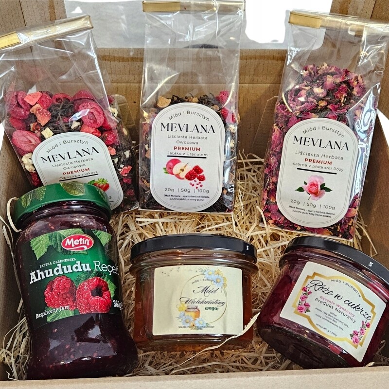 Dárková Sada č. 2 Box turecký čaj Mevlana 3 příchutě zavařeniny