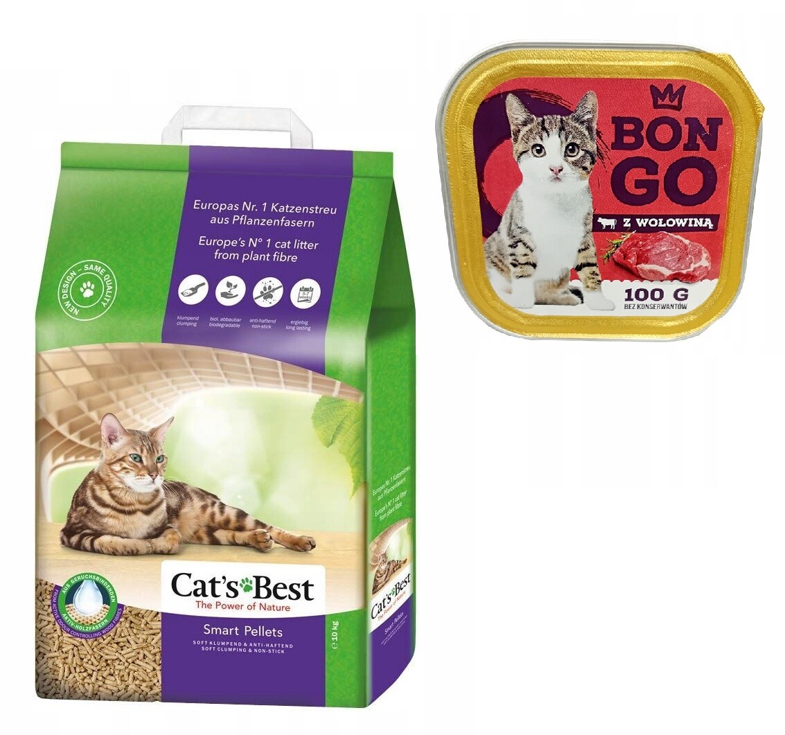 Bongo paštika 100 g Cat's Best Smart Pellets 20 l 10 kg stelivo