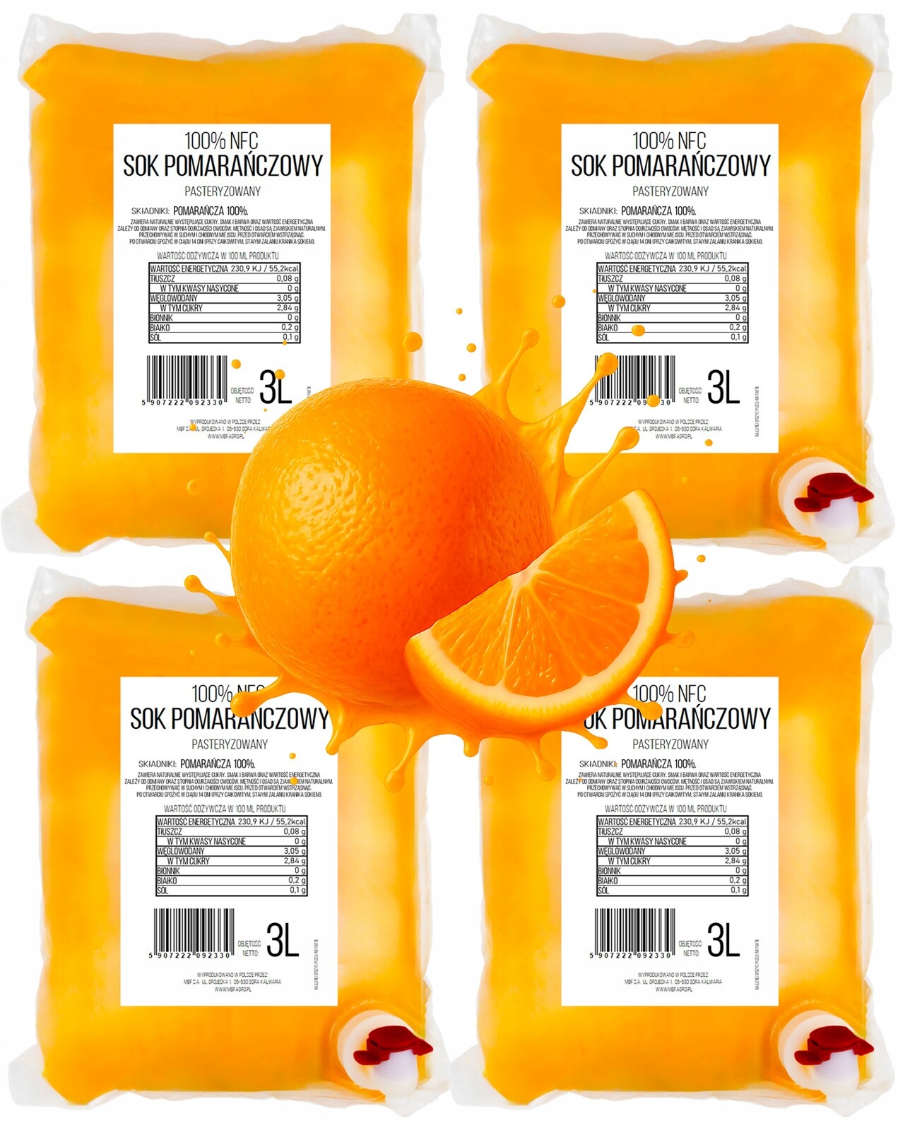 Pomerančový Džus 100% 3L Nfc Pure Press Pomeranč 100% 4x3L