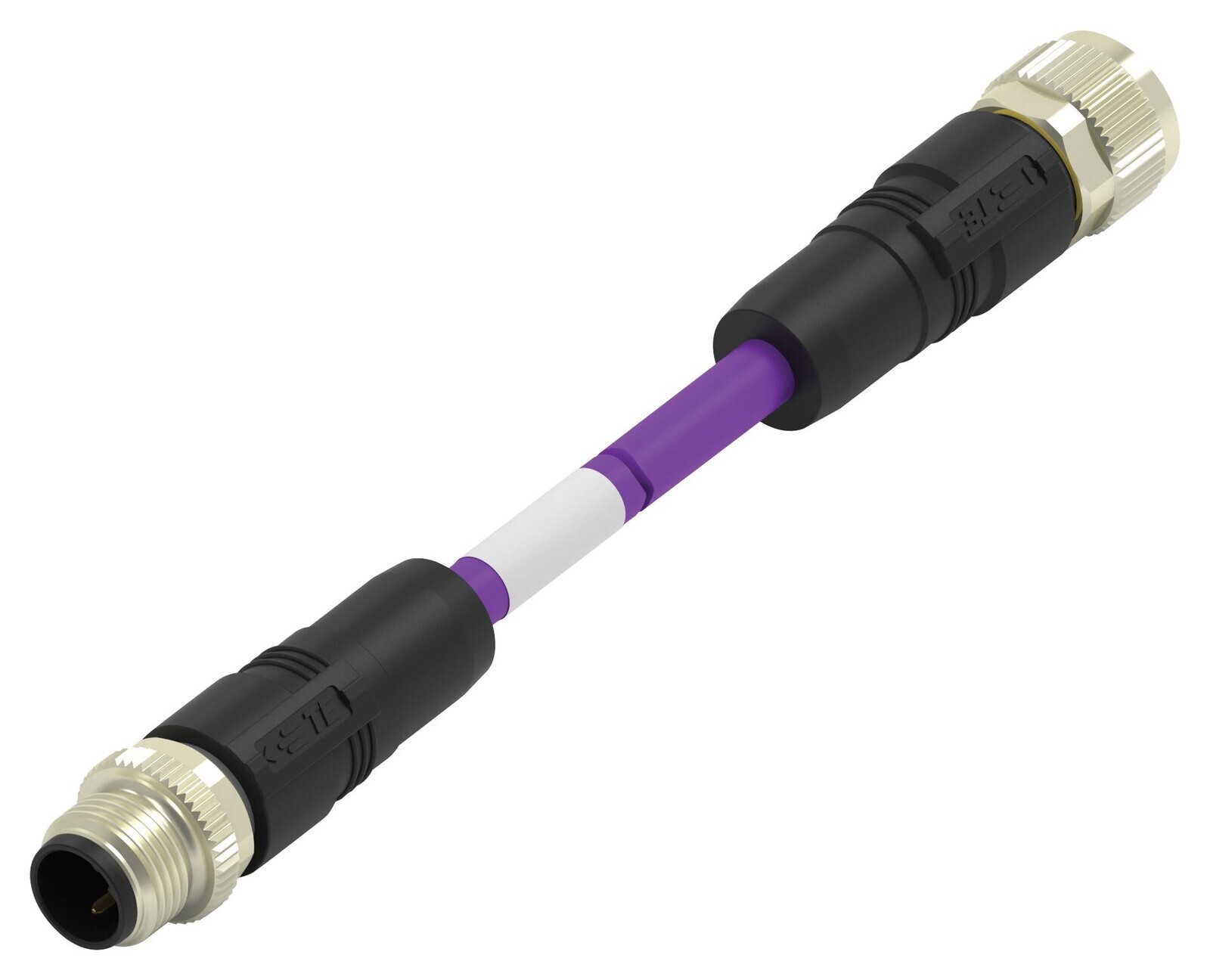 Te Connectivity Tab62546501-002 Sensor Cord, 2P M12 Plug-M12 Rcpt, 3.3'