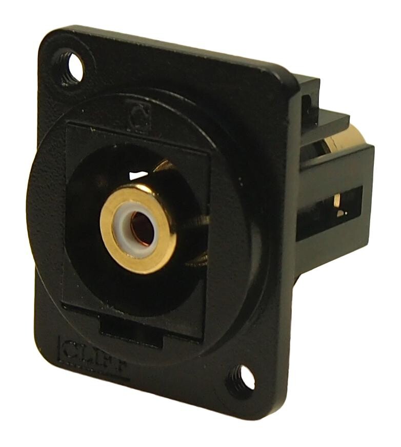 Cliff Electronic Components Cp30231M3B Adapter, Rca Plug-Plug, Black Metal, Wht