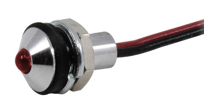 Vcc / Visual Communications Company Cd-1-2702-9920-I Led Panel Indicator, 6Mm, Red, 120Vac