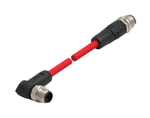 Te Connectivity Tad14841311-001 Sensor Cord, 4P, M12 Plug-R/a Plug/19.7