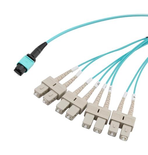 L-Com Mpm8Om4-Scr-3 Fiber Cord, Mpo Plug-Sc, Mm, 3M