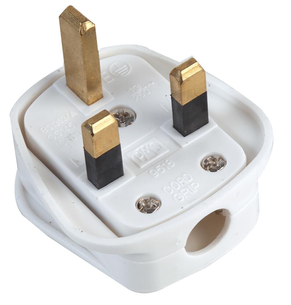 Pro Elec 9518 13A White Plug, Uk Main, White, 250Vac, 13A