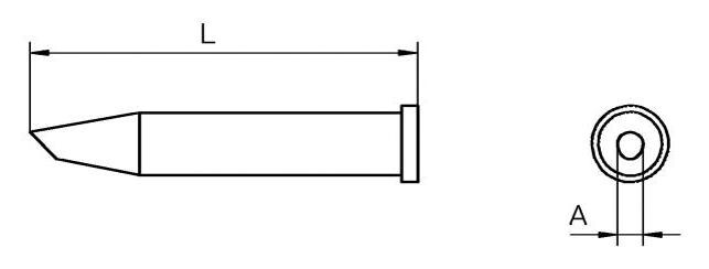 Weller Xt Bb Tip, 45Deg, Pb-Free, 2.4Mm
