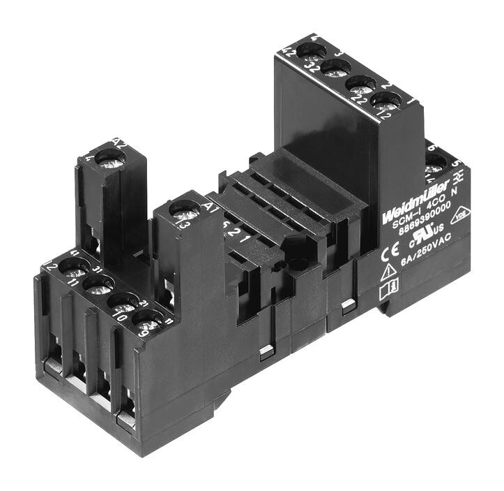 Weidmuller 8869410000 Relay Base, 3Pdt, Screw
