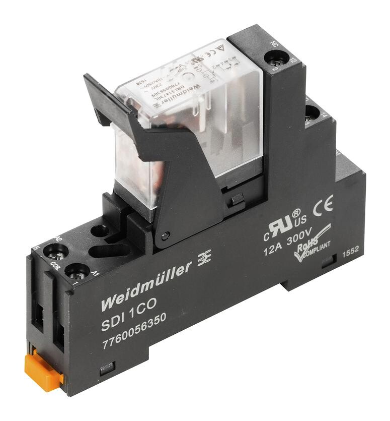 Weidmuller 2476680000 Power Relay, Spdt, 24Vdc, Din Rail