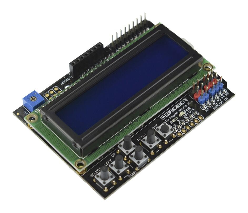 Dfrobot Dfr0009 Gravity 1602 Lcd Keypad Shield, Arduino