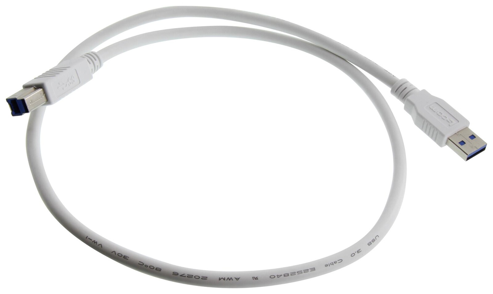 L-Com U3A00060-075M Usb Cable, 3.0 A Plug-B Plug, Wht, 29.6