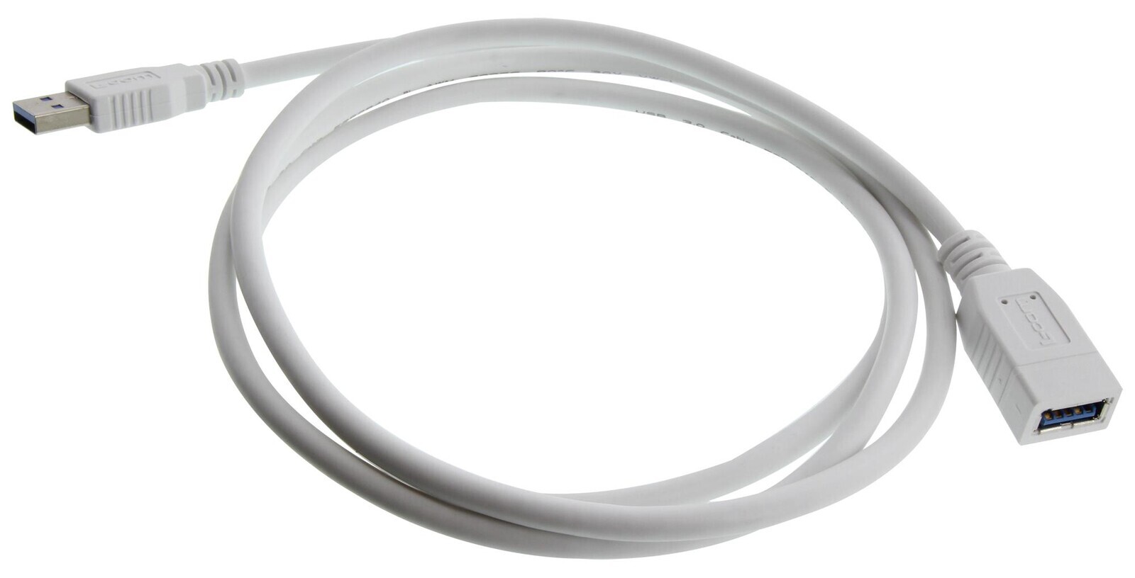 L-Com U3A00062-105M Usb Cable, 3.0 A Plug-A Rcpt, Wht, 4.9Ft