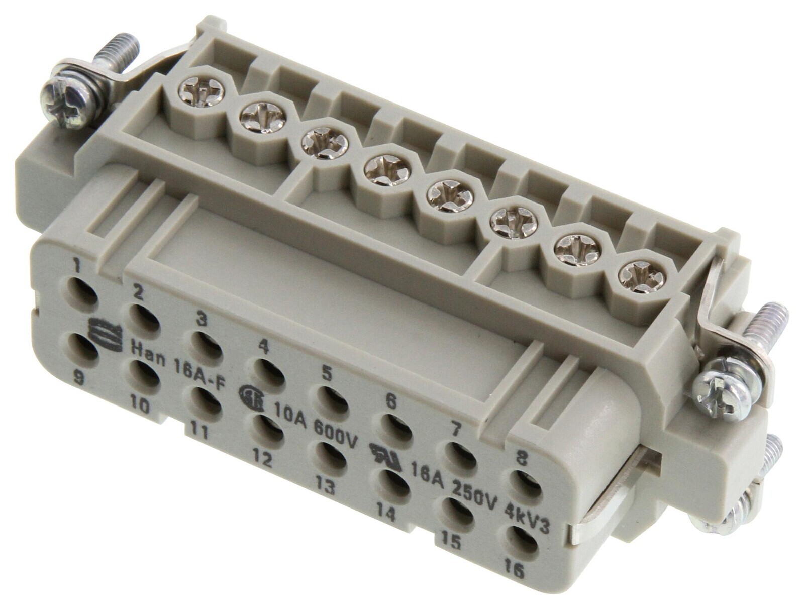 Harting 09200162814 Heavy Duty Conn, Insert, Rcpt, 16+Pe Pos