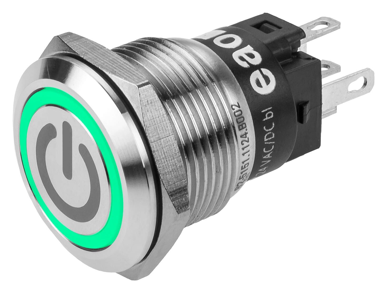 Eao 82-5151.1134.b002 Anti Vandal Sw, Spdt, 3A/240V, 19Mm, Grn