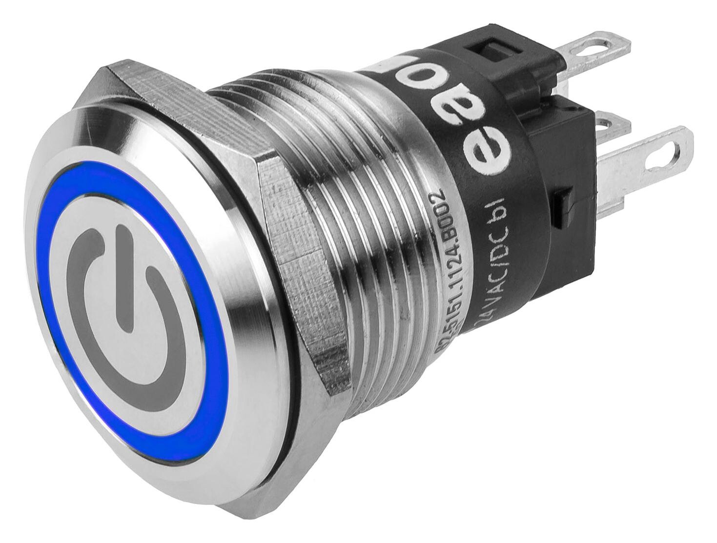 Eao 82-5151.2124.b002 Anti Vandal Sw, Spdt, 3A/240V, 19Mm, Blu