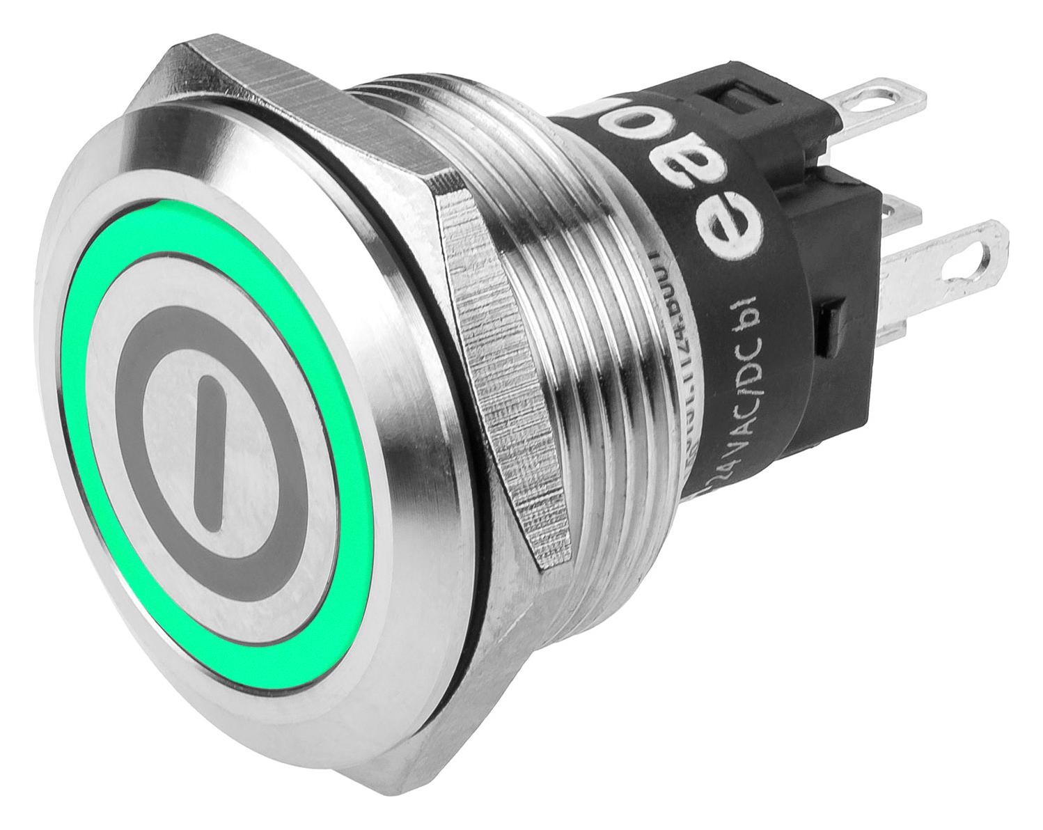 Eao 82-6151.2133.b001 Anti Vandal Sw, Spdt, 3A/240V, 22Mm, Grn