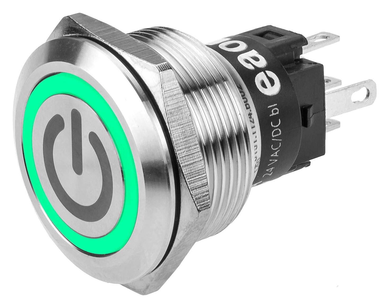 Eao 82-6151.2133.b002 Anti Vandal Sw, Spdt, 3A/240V, 22Mm, Grn