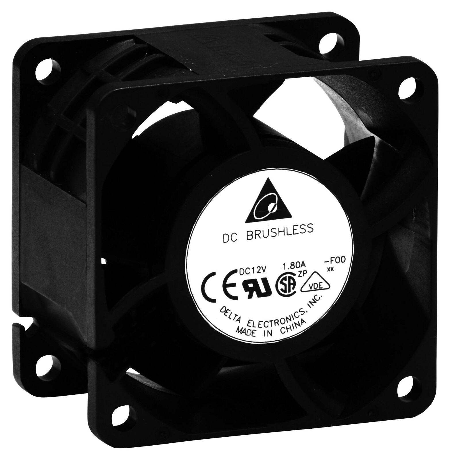 Delta Electronics Afb0612Sh-A Axial Fan, 60Mm, 12V, 34.15Cfm, 44.5Dba