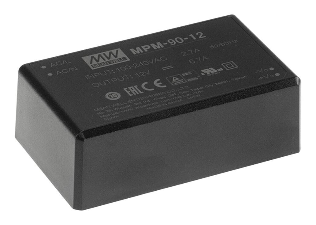 Mean Well Mpm-90-12 Power Supply, Ac-Dc, 12V, 6.7A