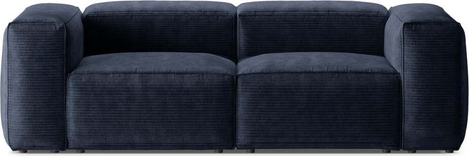 Tmavě modrá manšestrová pohovka 224 cm Bergano – Cosmopolitan Design