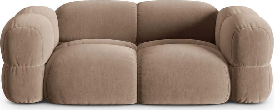 Hnědá sametová pohovka 210 cm Loretto – Cosmopolitan Design