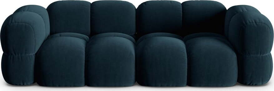 Tmavě modrá sametová pohovka 250 cm Loretto – Cosmopolitan Design