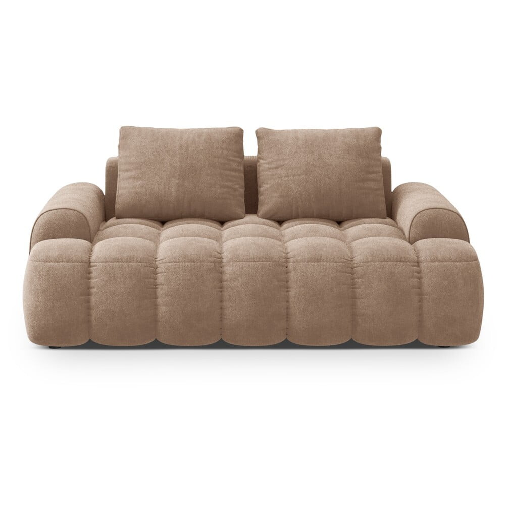 Světle hnědá sametová pohovka 175 cm Linz – Cosmopolitan Design