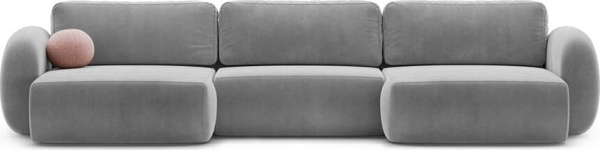 Tmavě šedá sametová rozkládací/s úložným prostorem rohová pohovka (do 