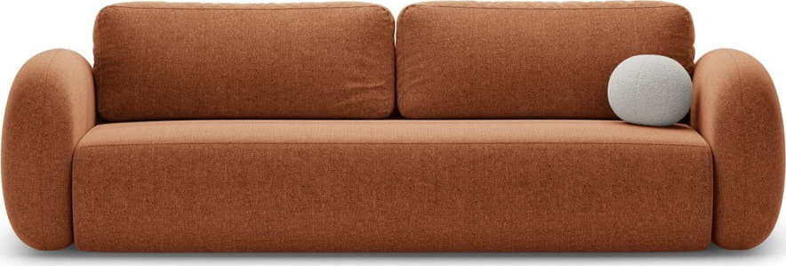 Žinylková rozkládací/s úložným prostorem pohovka v cihlové barvě 262 cm Tonale – Cosmopolitan Design