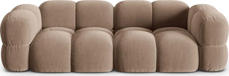 Hnědá sametová pohovka 250 cm Loretto – Cosmopolitan Design