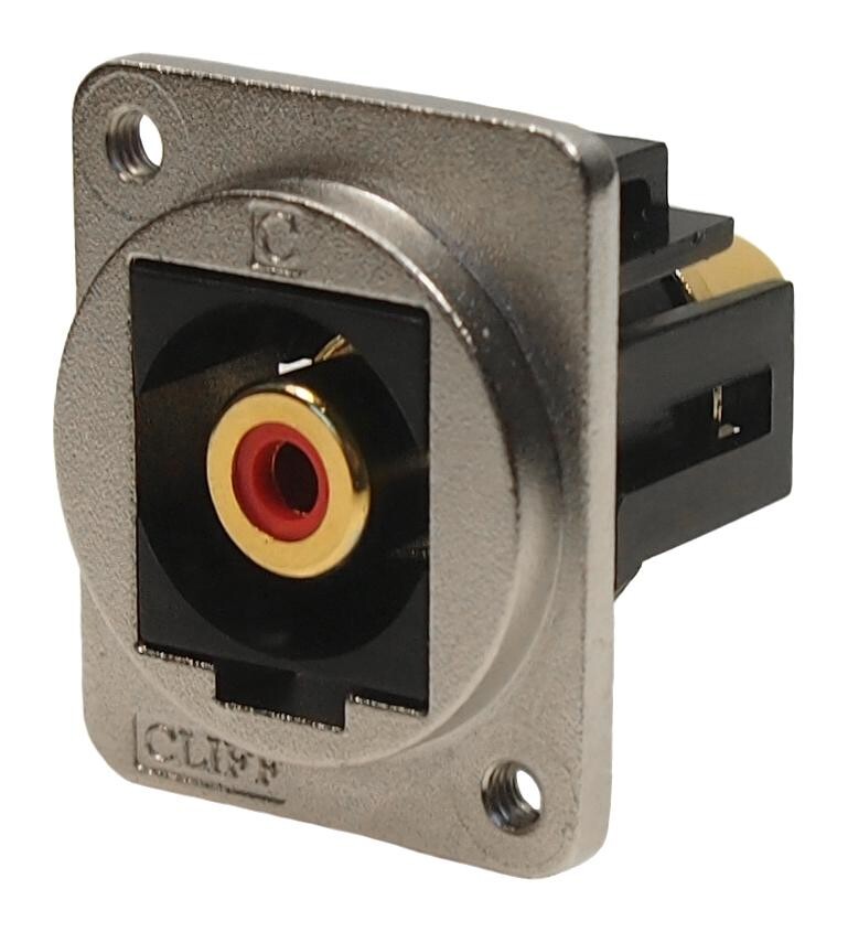 Cliff Electronic Components Cp30230M3 Audio Adapter, Rca Plug-Plug, Metal, Red