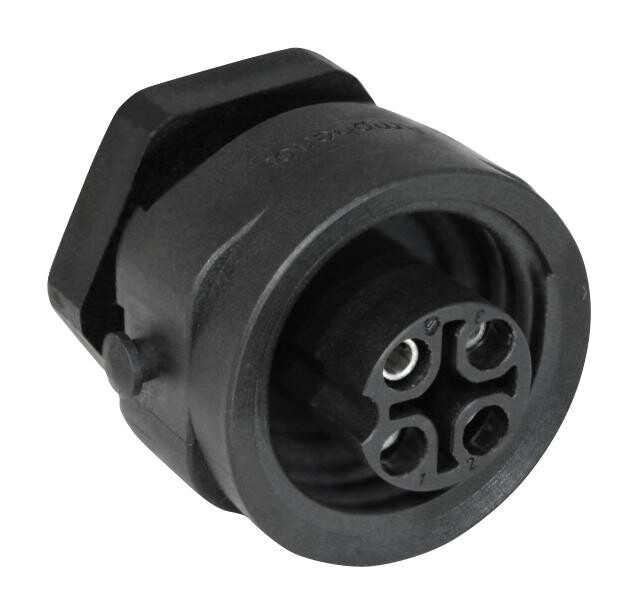 Amphenol Sine/tuchel C016 10N003 810 12 Circular Conn, Rcpt, 3+Pe Pos, Jam Nut