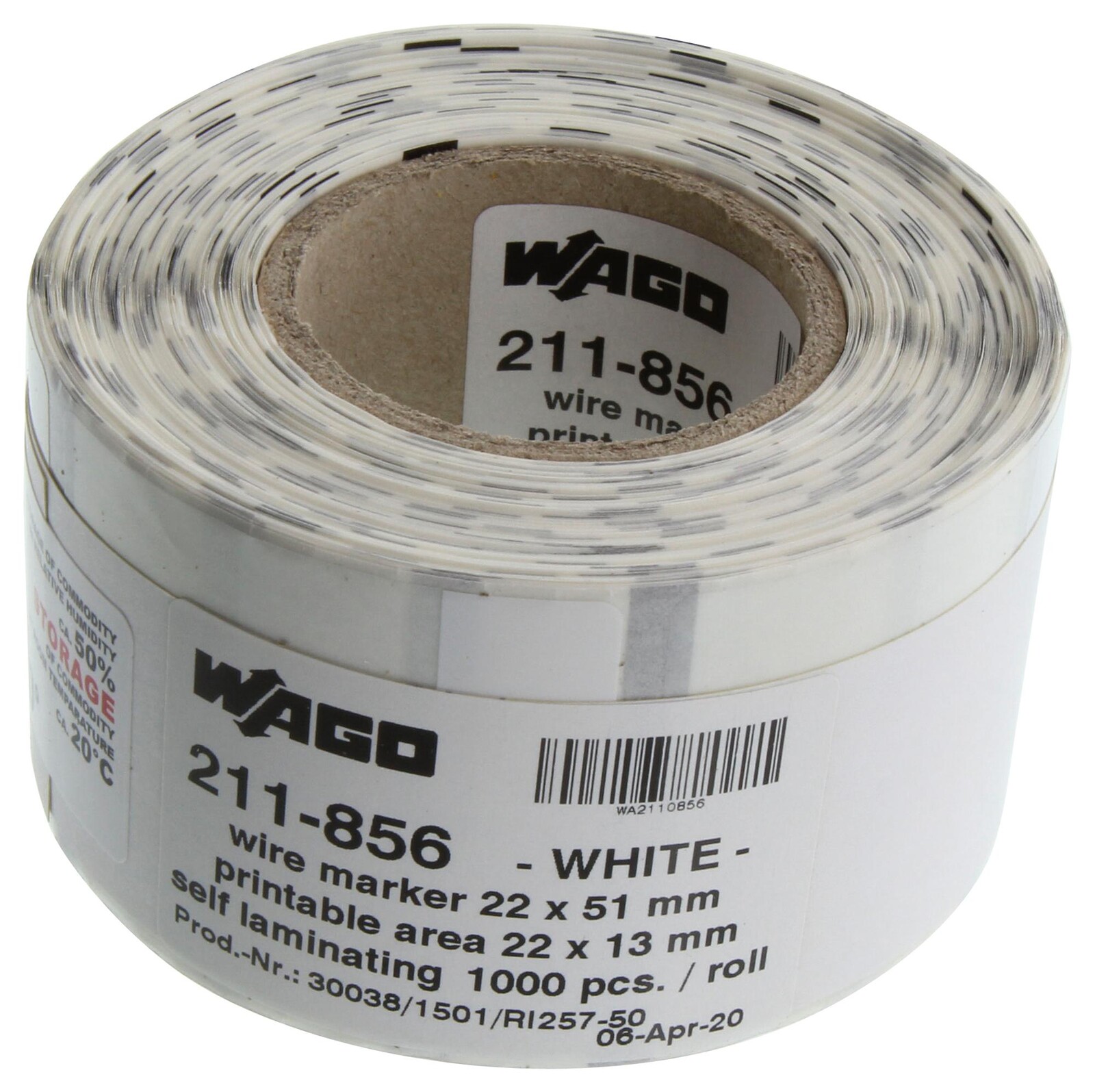 Wago 211-856 Label, 22 X 15Mm, Pvc, White