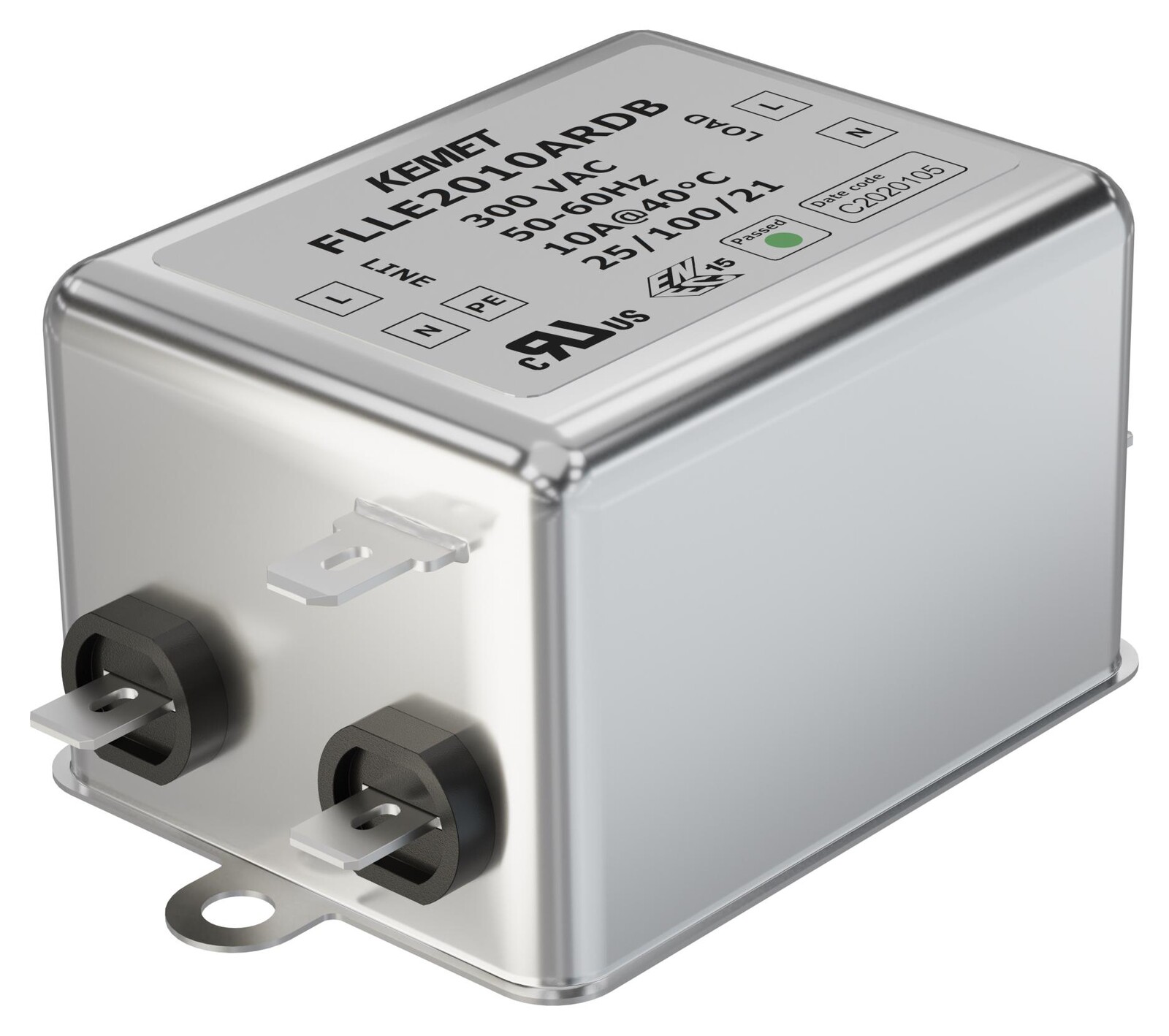 Kemet Flle2010Ardb Power Line Filter, Standard, 10A, 300V