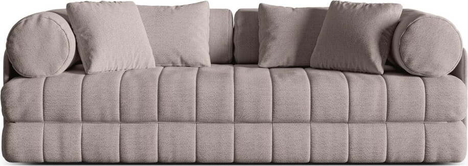 Šedobéžová rozkládací pohovka z textilie bouclé 206 cm Kemi – Cosmopolitan Design