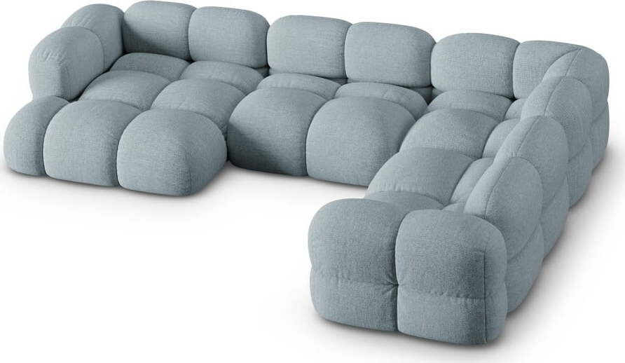 Světle modrá rohová pohovka (pravý roh/do 