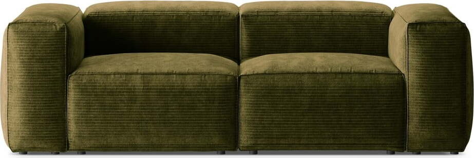 Zelená manšestrová pohovka 224 cm Bergano – Cosmopolitan Design