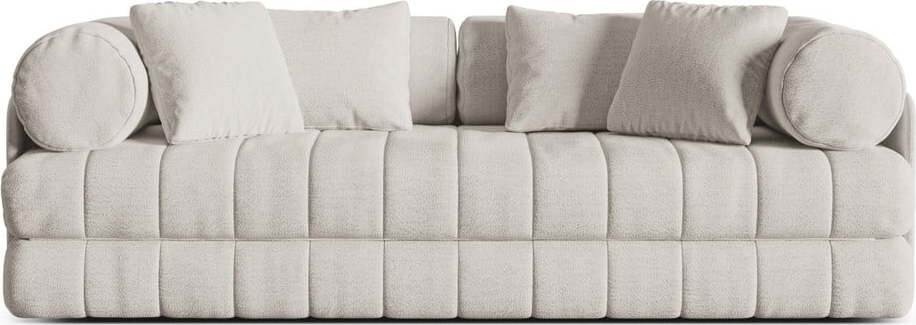 Béžová rozkládací pohovka z textilie bouclé 206 cm Kemi – Cosmopolitan Design