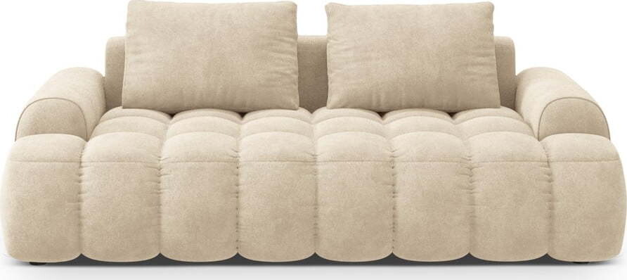 Béžová sametová pohovka 200 cm Linz – Cosmopolitan Design