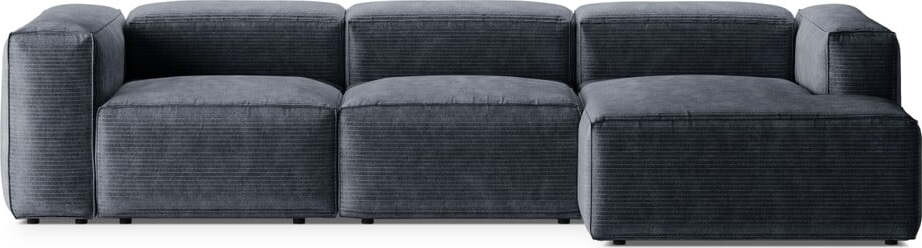 Šedomodrá manšestrová rohová pohovka (pravý roh/s lenoškou) Bergano – Cosmopolitan Design