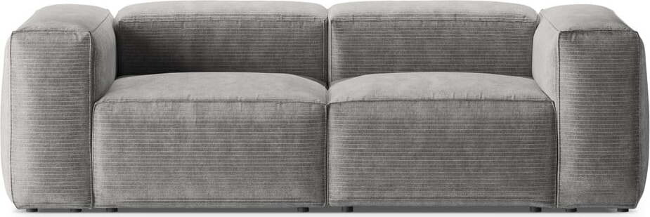 Světle šedá manšestrová pohovka 224 cm Bergano – Cosmopolitan Design