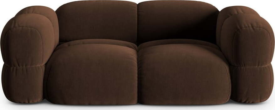 Tmavě hnědá sametová pohovka 210 cm Loretto – Cosmopolitan Design