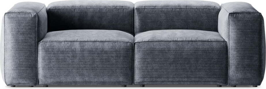 Šedomodrá manšestrová pohovka 224 cm Bergano – Cosmopolitan Design